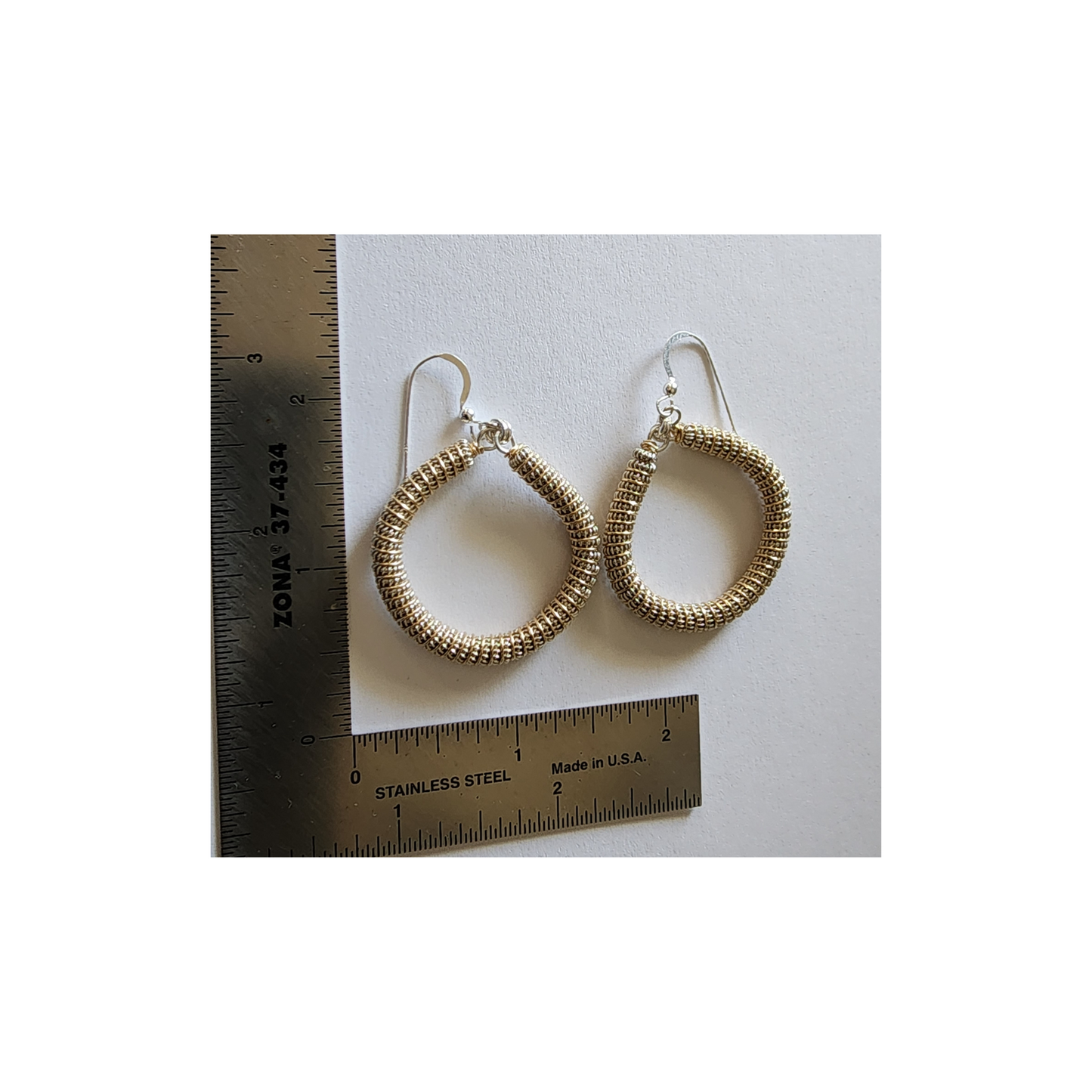 Handmade Womans Silver and Gold Double Coil Hoop Earrings