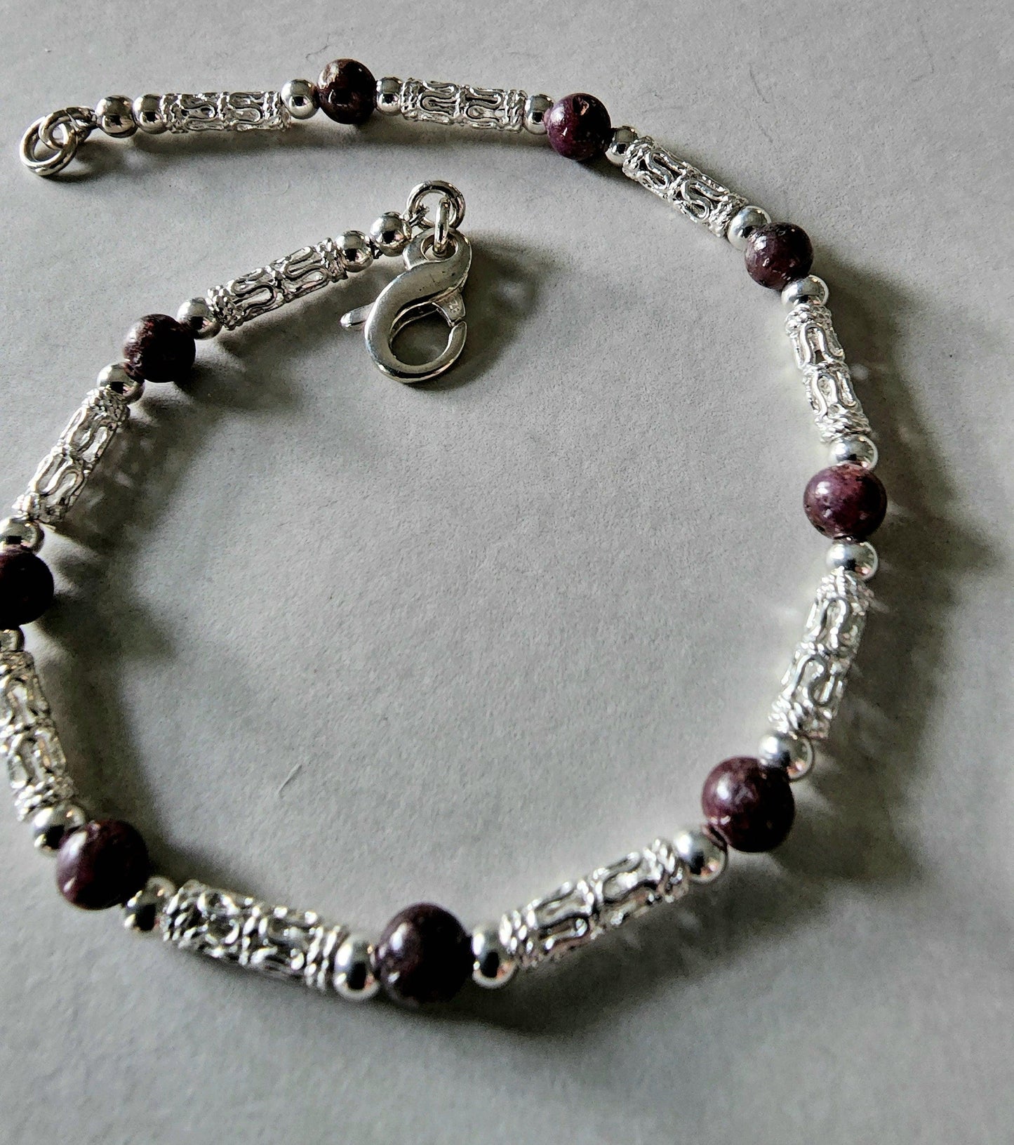 Natural Ruby Beaded Bracelet - Gilded Heart Designs