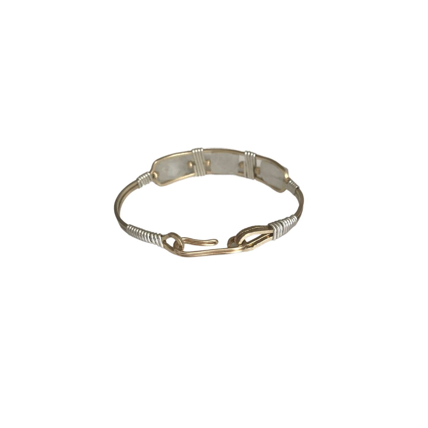 Handmade Gold, Silver, Moonstone Gemstone Bracelet for Woman