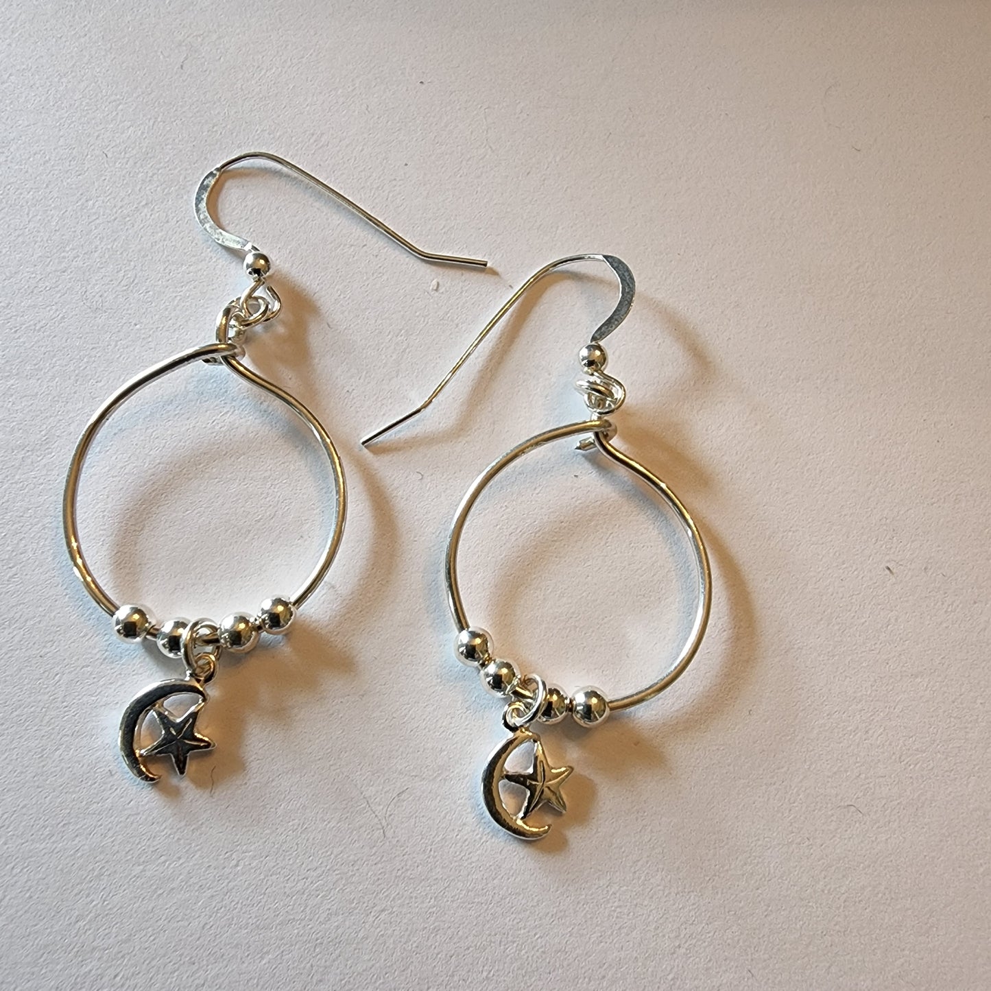Handmade Womans Silver Hoop Pierced Earrings
