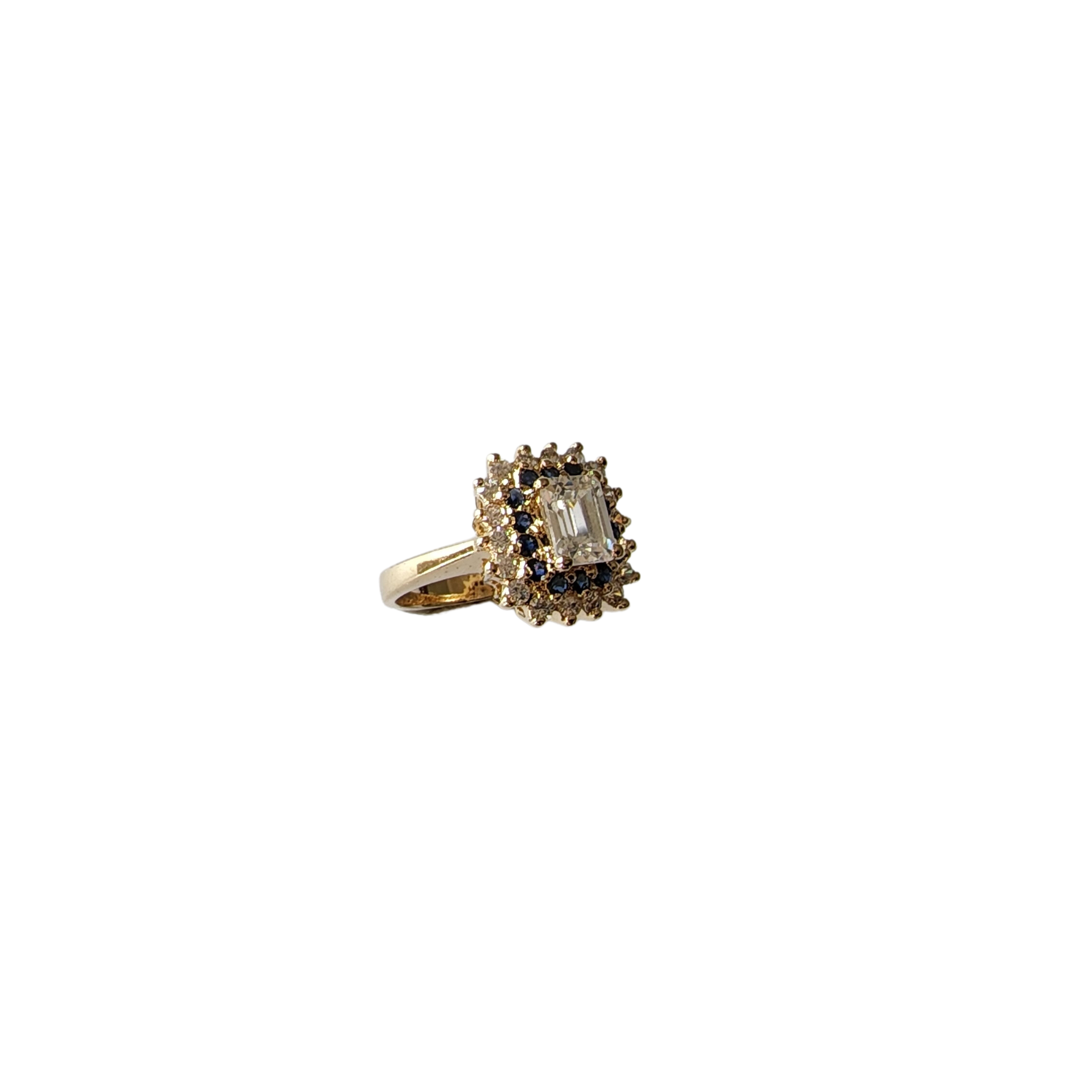 Vintage Womans Cocktail Ring Gold Silver