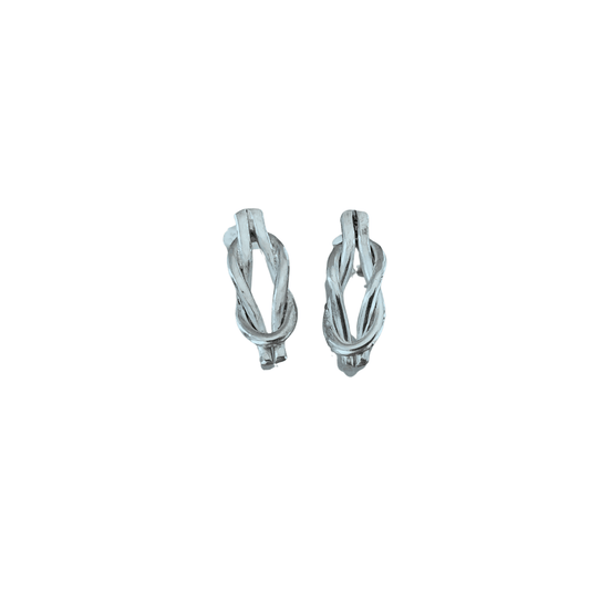 Handmade Womans Sterling Silver Love Knot Post Pierced Earrings
