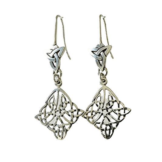 Sterling Silver Irish Celtic Knot Pierced Earrings - Gilded Heart Designs