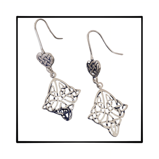 Sterling Silver Irish Celtic Knot Pierced Earrings - Gilded Heart Designs